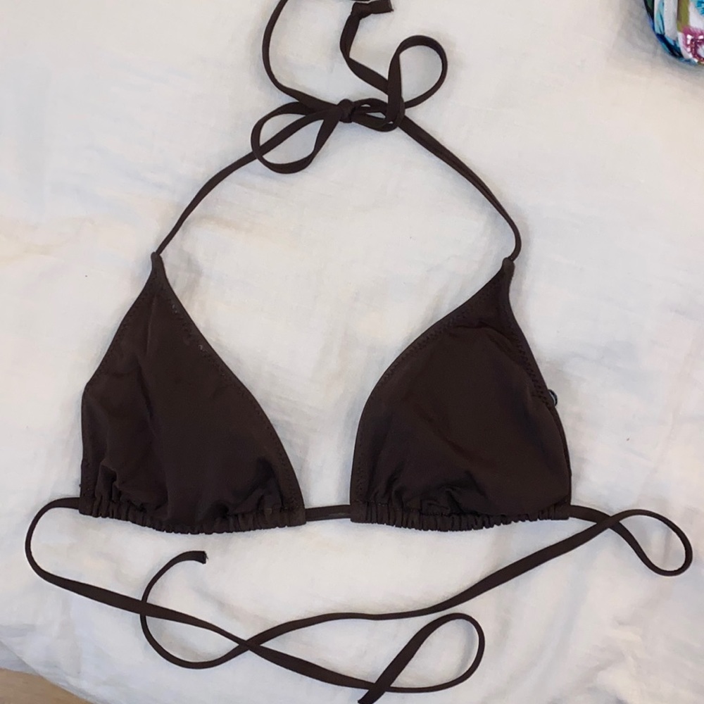 Becca brown triangle bikini top padded size small